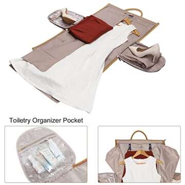 Modoker Women Convertible Leather Garment Bag with Shoulder Strap, PU Leather Garment Duffel Bag Car...