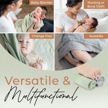 Soft Gender Neutral Baby Swaddle Blankets - 3-Pack