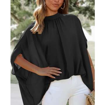 BTFBM Mock Neck Summer Tops for Women - Stylish & Versatile