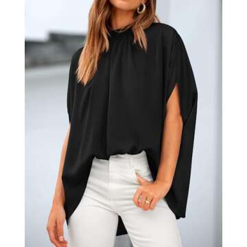 BTFBM Mock Neck Summer Tops for Women - Stylish & Versatile