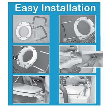 Carex 3.5 Inch Raised Toilet Seat with Handles - For Elongated Toilets, Toilet Seat Riser with Removable Padded Handles, Elevated Toilet Seat, Support 250lbs, White