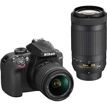 Nikon D3400 Refurbished DSLR with Dual Lenses and Bluetooth