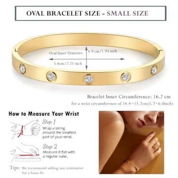 Trendy Gold Bangle Bracelet for Women with Zirconia