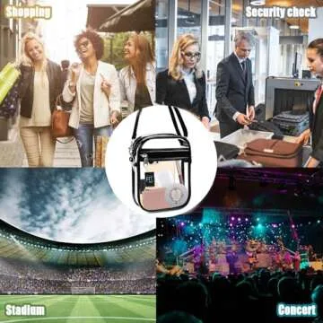 Fibrdoo Clear Crossbody Purse Bag, Clear Bag Stadium Approved with Front Pocket for Concerts Sports Festivals
