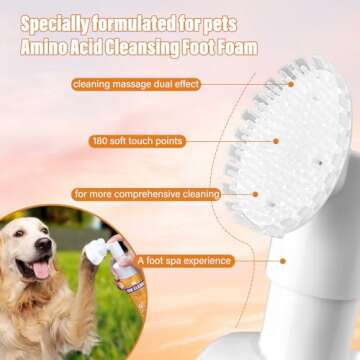 GJYC PET Paw Cleaner for Dogs and Cats,Magic Foam - Clean Paws No-Rinse Foaming Cleanser-Dry Shampoo...