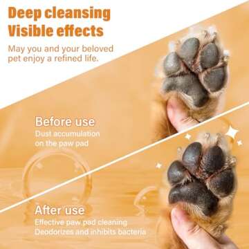 GJYC PET Paw Cleaner for Dogs and Cats,Magic Foam - Clean Paws No-Rinse Foaming Cleanser-Dry Shampoo, Foot Cleaner Brush - with Rose Extract, Odor Control Wash - Good for Puppy