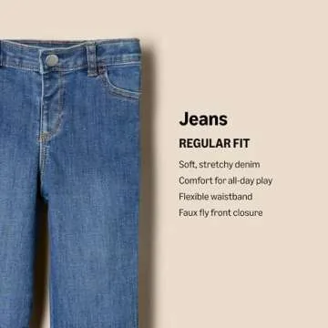 Amazon Essentials x Sofia Grainge Baby Boys' Straight Fit Jeans, Medium Indigo Wash, 6-9 Months