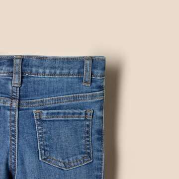 Amazon Essentials x Sofia Grainge Baby Boys' Straight Fit Jeans, Medium Indigo Wash, 6-9 Months