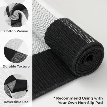 KOZYFLY Buffalo Plaid Rug Washable for Front Door and Patio