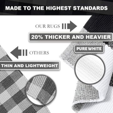 KOZYFLY Buffalo Plaid Rug Washable for Front Door and Patio