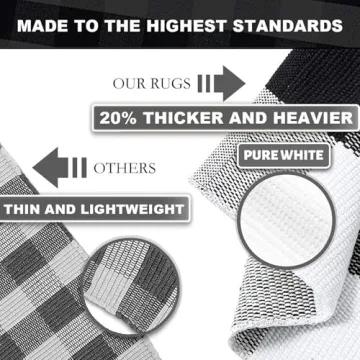 KOZYFLY Buffalo Plaid Rug Washable for Front Door and Patio