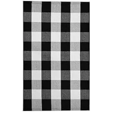 KOZYFLY Buffalo Plaid Rug Washable for Front Door and Patio