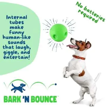 MISTIC COOL Bark N Bounce: The Interactive Dog Toy Ball That Bounces and Laughs, Engaging Your Dog's Natural Instincts | Small/Medium 3.75in | Dogs 30lbs and Under