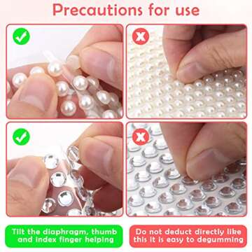 2032 Pieces Self Adhesive Hair Gems and Hair Pearls, Face Pearls and Jewels Stickers for Makeup, Crafts, Home Decor Scrapbooking Embellishments, 7 Sizes 3mm/4mm/5mm/6mm/8mm/10mm/12mm