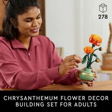 LEGO Botanicals Chrysanthemum Building Set for Adults Ages 18+ - Artificial Flower for Dinner Table Centerpieces & Decoration - Gift for Valentines Day - 10368