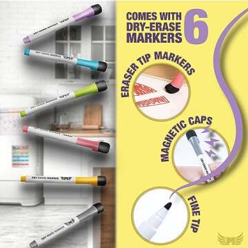 Magnetic Calendar for Fridge Set of 3 17”x13” Fridge Calendar Dry Erase, Weekly Planner Magnetic Fridge to-do List Family Calendar | Includes 6 Dry Erase Pens by Mommy Marvel