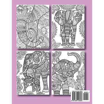 Elegant Elephants: An Adult Coloring Book with Majestic African Elephants and Relaxing Mandala Patterns for Elephant Lovers