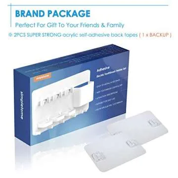 simpletome Adhesive Electric Toothbrush Holder Wall Mounted Razor Hanger Bathroom Organizer Box ABS (White)