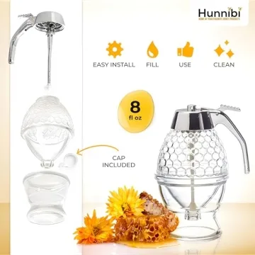 Hunnibi No Drip Glass Honey Dispenser - Mess-Free Sweetening
