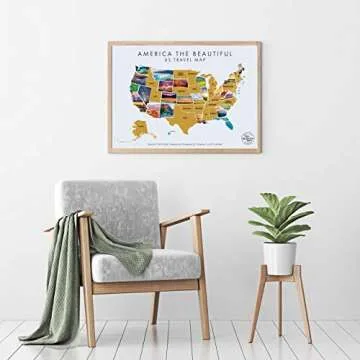 America The Beautiful USA Scratch Off Map- Interactive Travel Scratch Off Poster Reveals Beautiful Nature Photography of Each 50 States - Travel Poster - Traveler Wall Decor (white)