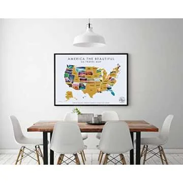 America The Beautiful USA Scratch Off Map- Interactive Travel Scratch Off Poster Reveals Beautiful Nature Photography of Each 50 States - Travel Poster - Traveler Wall Decor (white)