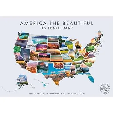 America The Beautiful USA Scratch Off Map- Interactive Travel Scratch Off Poster Reveals Beautiful Nature Photography of Each 50 States - Travel Poster - Traveler Wall Decor (white)