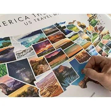 America The Beautiful USA Scratch Off Map- Interactive Travel Scratch Off Poster Reveals Beautiful Nature Photography of Each 50 States - Travel Poster - Traveler Wall Decor (white)