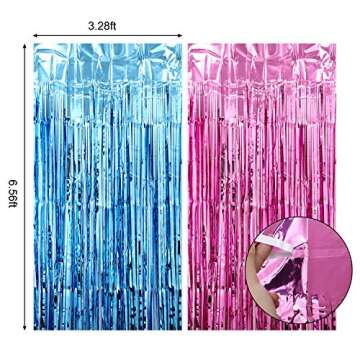 35 Pieces Gender Reveal Decorations Party Supplies, Boy or Girl Foil Balloons, Metallic Tinsel Foil ...