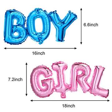 35 Pieces Gender Reveal Decorations Party Supplies, Boy or Girl Foil Balloons, Metallic Tinsel Foil Fringe Curtain, Balloon Arch Strip, Gender Reveal Party Baby Photo Backdrop (Blue and Pink Series)