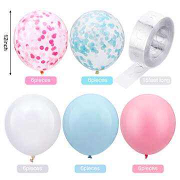 35 Pieces Gender Reveal Decorations Party Supplies, Boy or Girl Foil Balloons, Metallic Tinsel Foil Fringe Curtain, Balloon Arch Strip, Gender Reveal Party Baby Photo Backdrop (Blue and Pink Series)