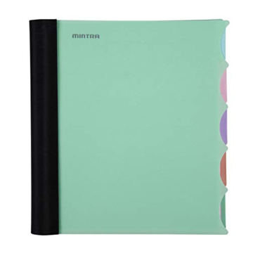 Mintra Office Durable PREMIUM Spiral Notebook - Sage Green 5 Subject, Fabric Covered, Organized & Ve...