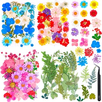 Dried Flowers for Resin,122pcs Real Dried Flowers, 4 Pack Dried Flowers for Resin Molds Art Floral D...