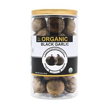 USDA Organic Black Garlic 453g Black Pearl Garlic Jar 1LB 100% Whole Black Garlic
