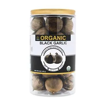 USDA Organic Black Garlic 453g Black Pearl Garlic Jar 1LB 100% Whole Black Garlic