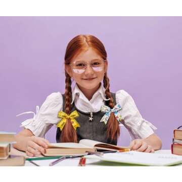 Estivaux 4 PCS Back to School Ribbons for Crafting, 1" Width Grosgrain Ribbon Yellow Green Ribbon Preschool Pencils Apples Craft Ribbons for Kindergarten Decorations Sewing DIY Crafts Supplies