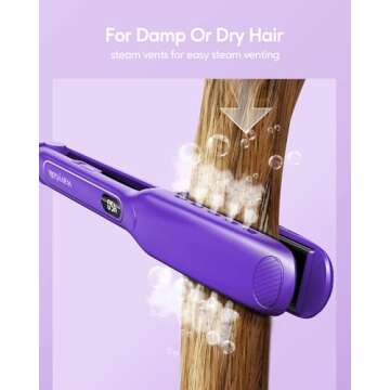 Wavytalk 1.7 Inch Titanium Hair Straightener, Wide Flat Iron for Hair with 290-450 Temperature, Dual...