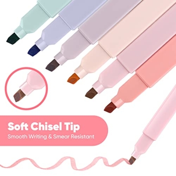 Aesthetic Cute Highlighters Pastel No Bleed Assorted Colors
