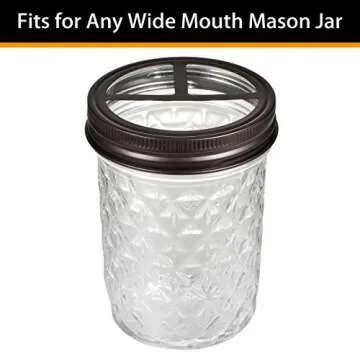 [Wide Mouth ONLY] SheeChung 2 Pack Mason Jar Toothbrush Holder Lid - Rustproof 304 Stainless Steel for Ball Mason Jar or Any Pint. Jar, Farmhouse Decor Bathroom Accessories Set - Bronze