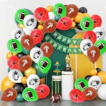32 Pcs Football Balloons Football Birthday Party Decorations White Green Brown Red Sports Football Party Latex Balloons Tailgate Game Day Touch Down Sports Football Themed Party Decorations Supplies