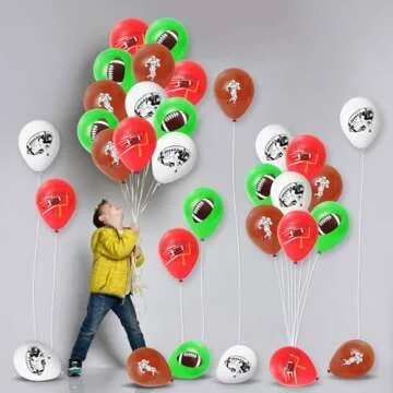 32 Pcs Football Balloons Football Birthday Party Decorations White Green Brown Red Sports Football Party Latex Balloons Tailgate Game Day Touch Down Sports Football Themed Party Decorations Supplies