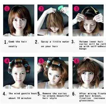 Hair Rollers Multicolor Self Grip Cling Nylon Plastic Sticky Curling Tools Pro Salon Hairdressing Curlers Or DIY Curly Hairstyle 30PCS 5 Sizes (20mm+25mm+30mm+40mm+48mm) X6PCS