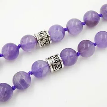 malahill mala beads necklace for women man, mala bracelet, prayer beads necklace, amethyst tassel necklace