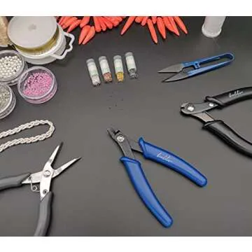 Beaditive Bent Nose Pliers | Fine, Non-Serrated Tips | Jewelry Making, Beading, Crafting | Stainless Steel