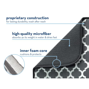 Highly Absorbent Microfiber Dish Drying Mat XL for Kitchen