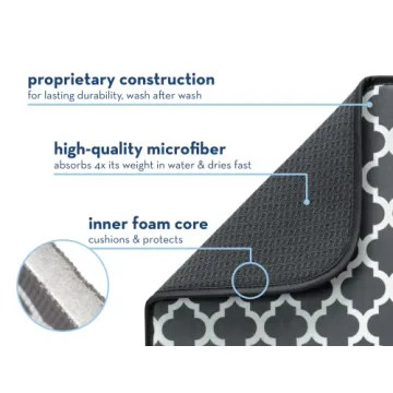 Highly Absorbent Microfiber Dish Drying Mat XL for Kitchen