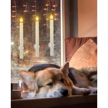 RONXS Window Candles, LED Taper Candles with Timer, Flickering Flameless Candles with Remote Battery Operated Candles, Indoor Christmas Decorations (6 Pcs Gold)