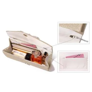 MUDUO Sparkly Bow Clutch Evening Bag for Women