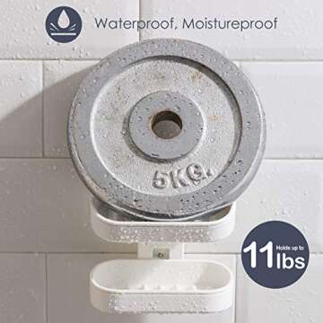 TAILI Double Layer Soap Dish Suction Cup Soap Holder, Strong Sponge Holder for Shower, Bathroom, Tub and Kitchen Sink, Drill-Free, Removable