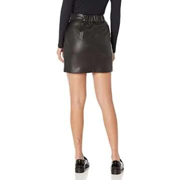 The Drop Women's Aiden Vegan Leather Mini Skirt - Stylish & Versatile!