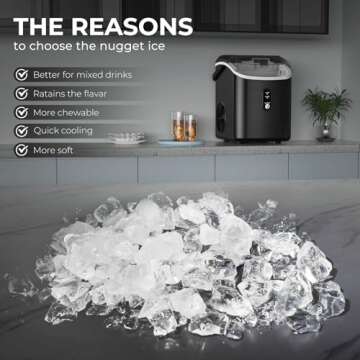 ZAFRO Nugget Ice Maker 35.5Lbs/24Hrs Portable Ice Maker